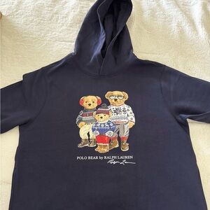 Ralph Lauren Kids Navy Hoodie with Bear Design